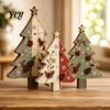 Stable Wood Base Ornament Decor 3Pcs/Set Christmas Wooden Ornaments, Rustic Gingerbread Man Tree Tiered Tray Freestanding Farmhouse Ornaments