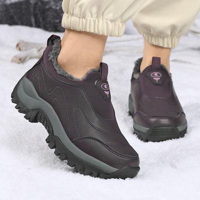 Теплые зимние ботинки для женщин, нескользящие, водонепроницаемые, женские зимние кроссовки для активного отдыха, удобные прогулочные короткие ботинки с подкладкой из искусственного меха