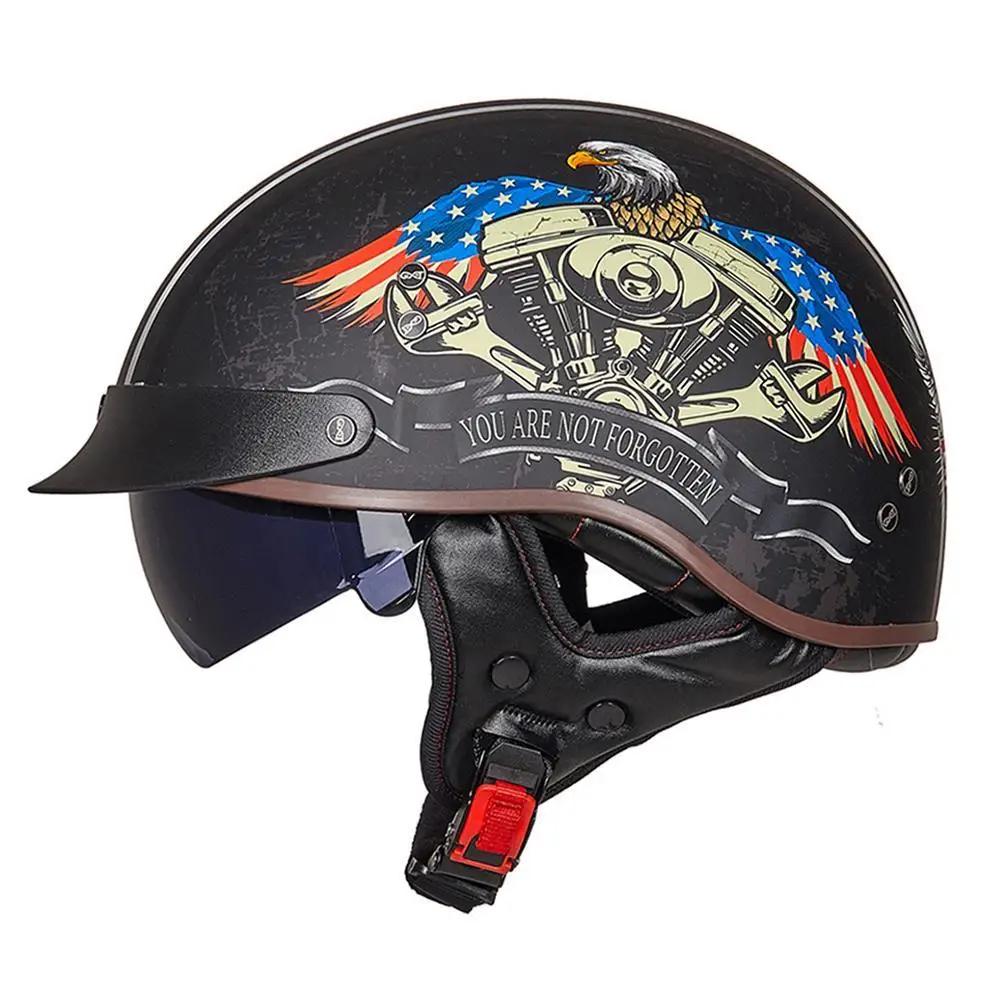 Новый мотоциклетный шлем Casco Moto Половинка шлема Немецкий Классический Moto Шлем Ретро DOT Сертификация Capacete De Moto Шлем