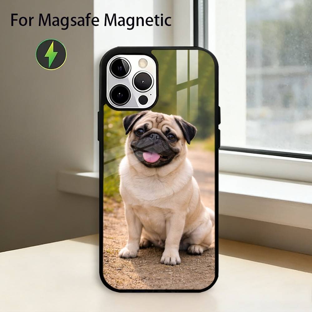 C-Cute Pug Dog Phone Case For iPhone17,16,15,14,13,12,11 Plus,Pro Magnetic For Magsafe Wireless Charging