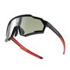ROCKBROS Sports Instant Photochromic Sunglasses for Photochromic UV Day and Night Solar Panel for Asian Black Red Sunglasses, Men, Polarized,