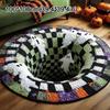 Stain Resistant Round Area Rug Diatom Mud Halloween Floor Mat Halloween Round Rug  Halloween Decor