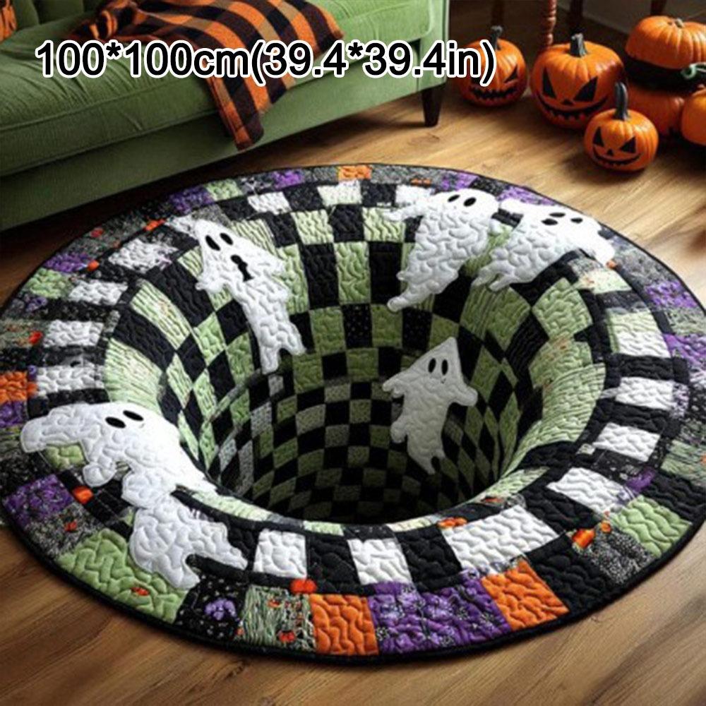 Stain Resistant Round Area Rug Diatom Mud Halloween Floor Mat Halloween Round Rug Halloween Decor