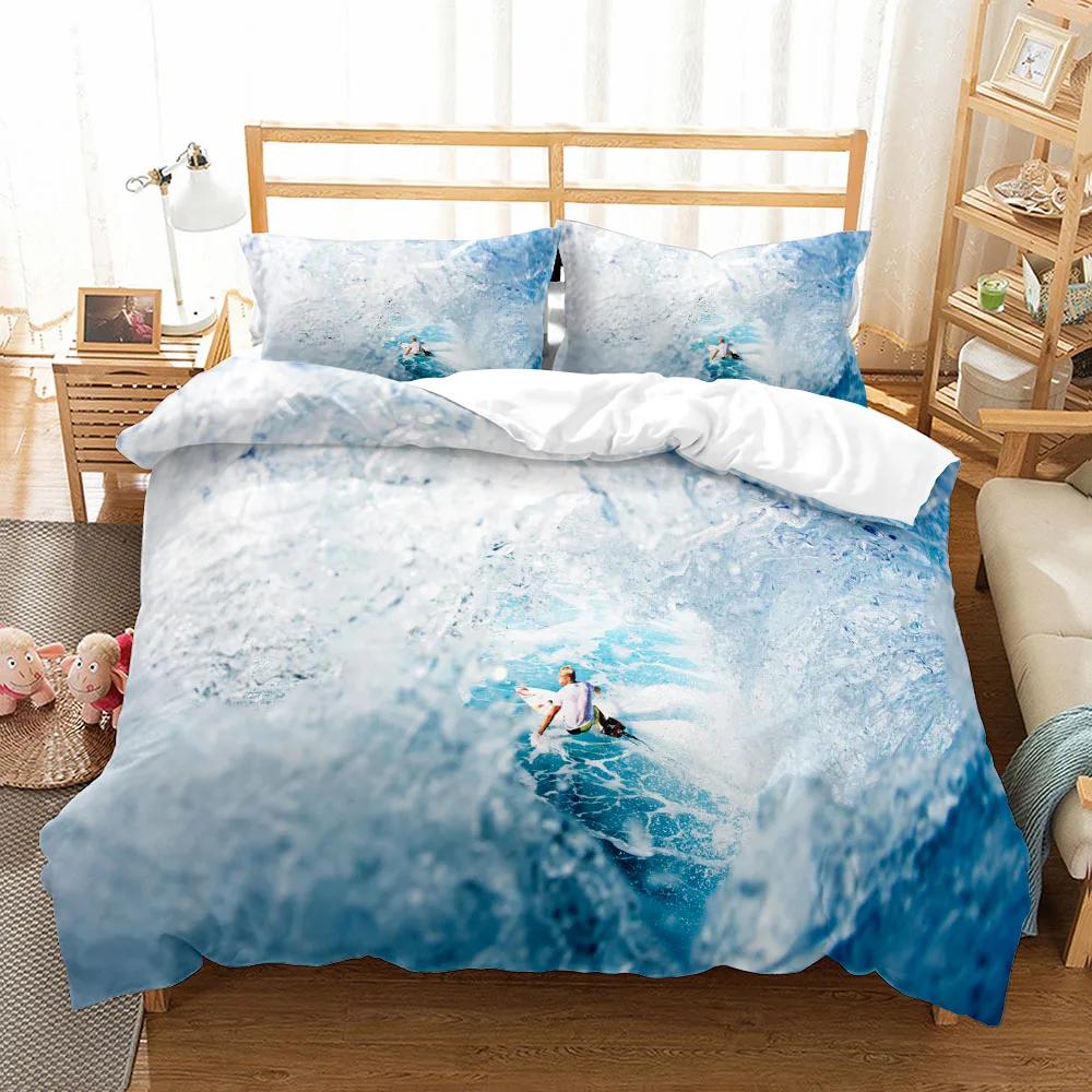 Комплект постельного белья Surfing Summer Sports Movement Duvet Cover Set UK Single Double Queen US Twin Full King Size