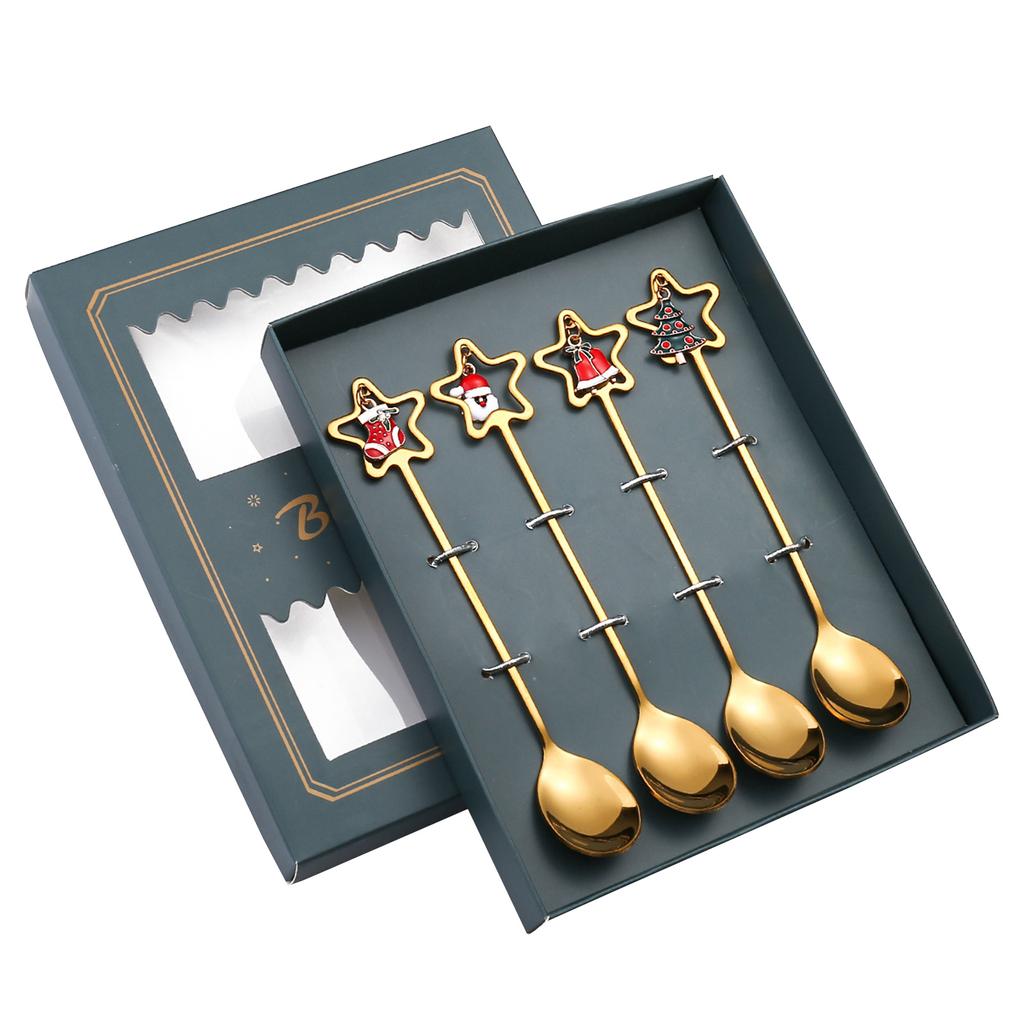 4pcs/set Christmas Cutlery Cartoon Festive Flatware Dining Table Accessories *