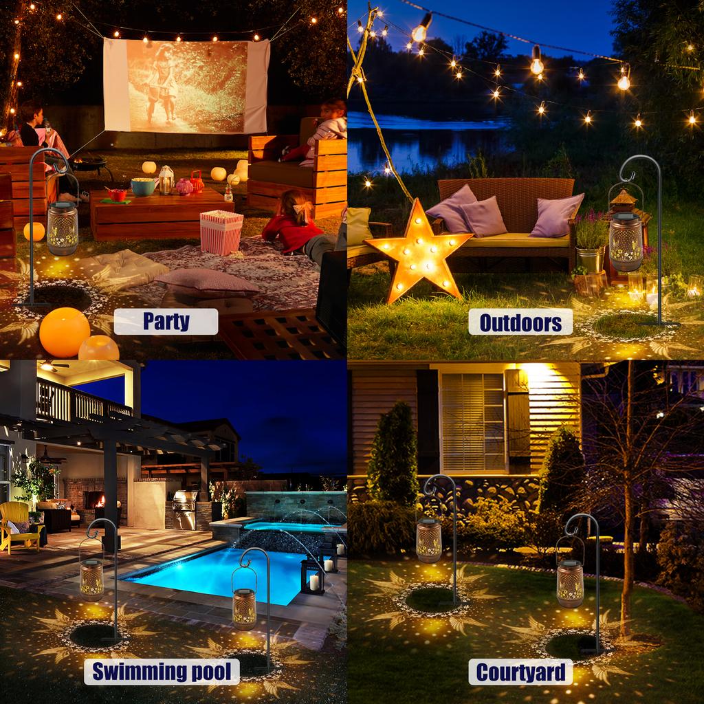 Уличный Садовый Солнечный Свет Металлический Подвесной Колибри Полый Светодиодные Ландшафтные Фонари Водонепроницаемые Газонные Огни для Украшения Двора Патио