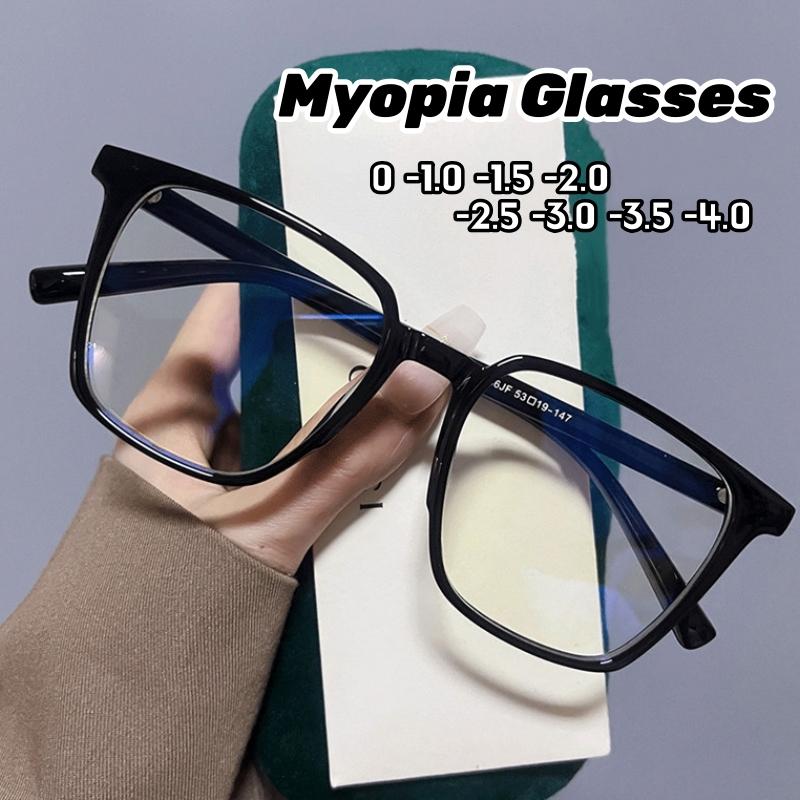 Women Men Myopia Prescription Glasses Blue Light Bloking Optical Eyeglasses Vintage Nearsighted Eyewear Minus Diopter Eyewear