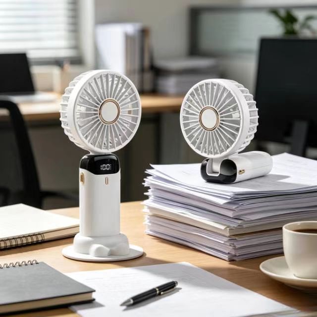 Mini Portable Fan Hand Held USB Handheld Charging Ventilation Foldable Plastic Fan for Office Student Car Outdoor Use