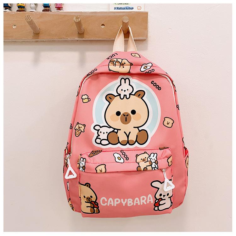 And Spacious Cute Childrens Cartoon Capybara Backpack For Boys And Girls In Nylon Soft