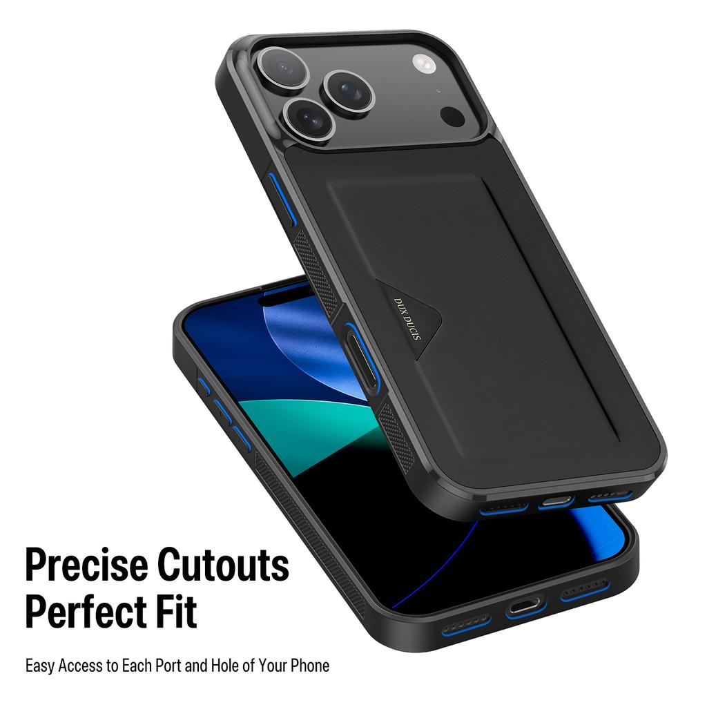 Чехол для iPhone 17 Pro DUX DUCIS Серия Pocard Держатель для карт Кожа+ПК+ТПУ Чехол для телефона