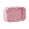 Розовая косметичка с бантом, портативный косметический органайзер с прозрачным окошком, на молнии, для путешествий, командировок, отпуска