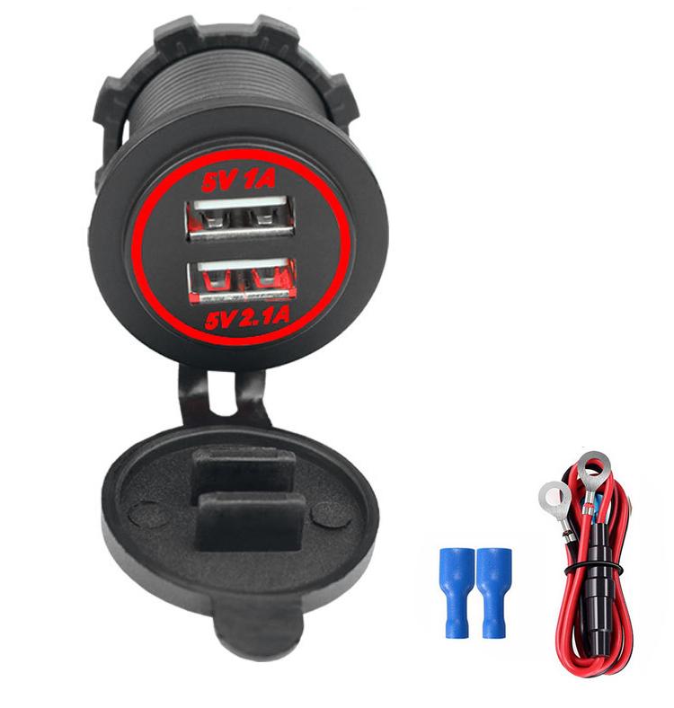 Универсальное автомобильное зарядное устройство 3.1A, 12 В-24 В постоянного тока, водонепроницаемое зарядное устройство с двумя USB-портами, 2-портовая розетка для смартфона, автомобиля, лодки, морского пехотинца