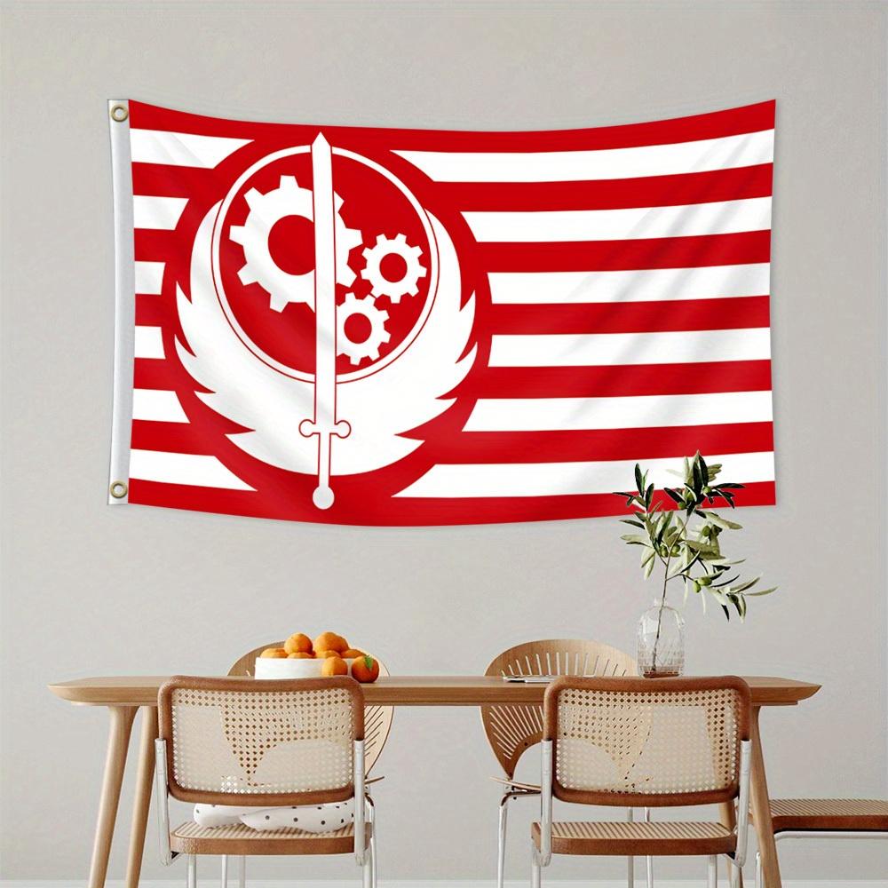 2D FLAT 1pc Brotherhood of Steel Flag, 2x3ft/ 3x5ft Single-Sided Printed Polyester Banner with 2 Grommets, Vivid Colors