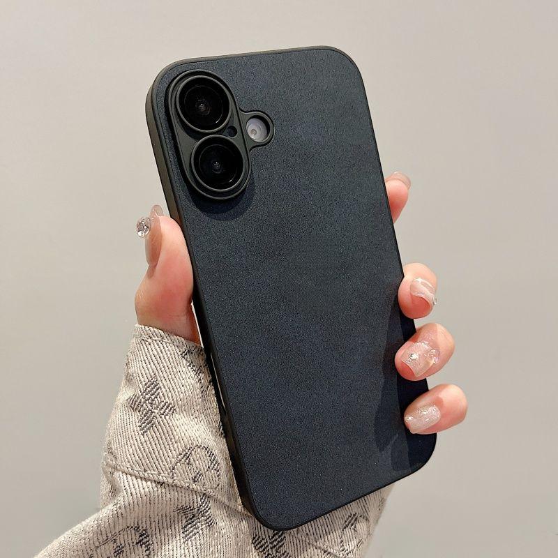 Чехол для телефона с меховым узором для Apple iPhone16promax - кожаный мягкий силиконовый чехол с противоударным покрытием и защитной пленкой для объектива на iPhone 16/15/14/13/12/11/Pro/Promax