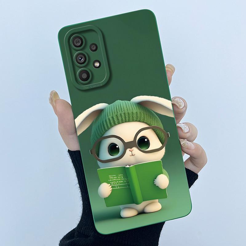 Shockproof Matte Case For Samsung Galaxy A32 A52 A52S A72 M52 5G Lovely Cartoon Liquid Silicone Camera Protective Bumper Cover