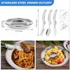 Outdoor Tableware Equipment with Storage Bag Portable Cookware Equipment Foldable Spoon/Fork/Knife for Hiking Picnic
