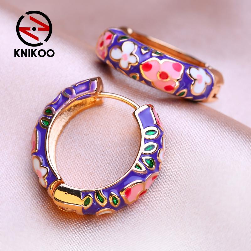 KNIKOO Круглые серьги-клипсы для женщин, модные цветочные серьги, ювелирные изделия для подарков на свадьбу