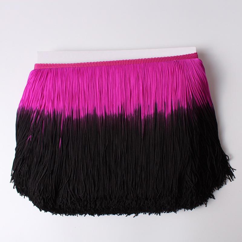 20Cm Gradual Change Color Nylon Row Beard Latin Dance Fringe Clothing Accessories Shape Vertical Row Beard Fringe Lace