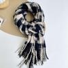 Cashmere Shawl Plaid Wool Scarf Plush Cape Wraps Retro Winter Cashmere Scarves  Girl