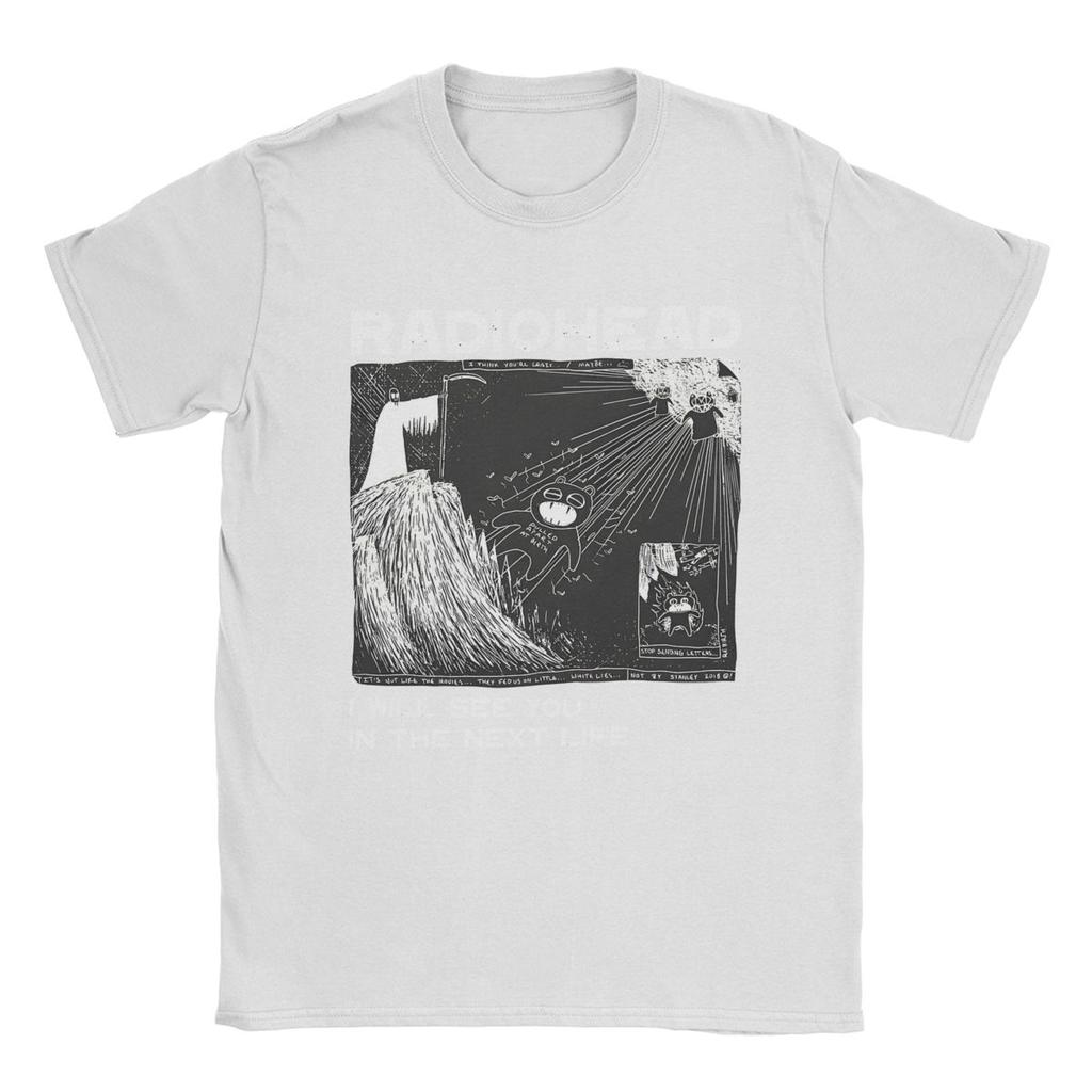 Vintage Radiohead T-Shirt for Men Crew Neck 100% Cotton T Shirt Short Sleeve Tee Shirt Adult Clothing