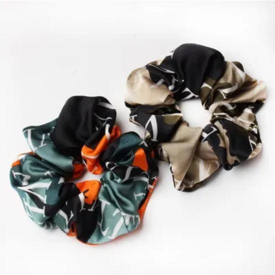 2 Pack Tie Dye Satin Hair Scrunchies Set Hair Ties Hair Band Rope Ponytail Holder Elastic Big Scrunchie Hair Accessories
