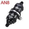 PQY BLACK AN6 / AN8 / AN10 Inline Fuel Filter E85 Ethanol With 100 Micron Stainless Steel Element and PQY Sticker