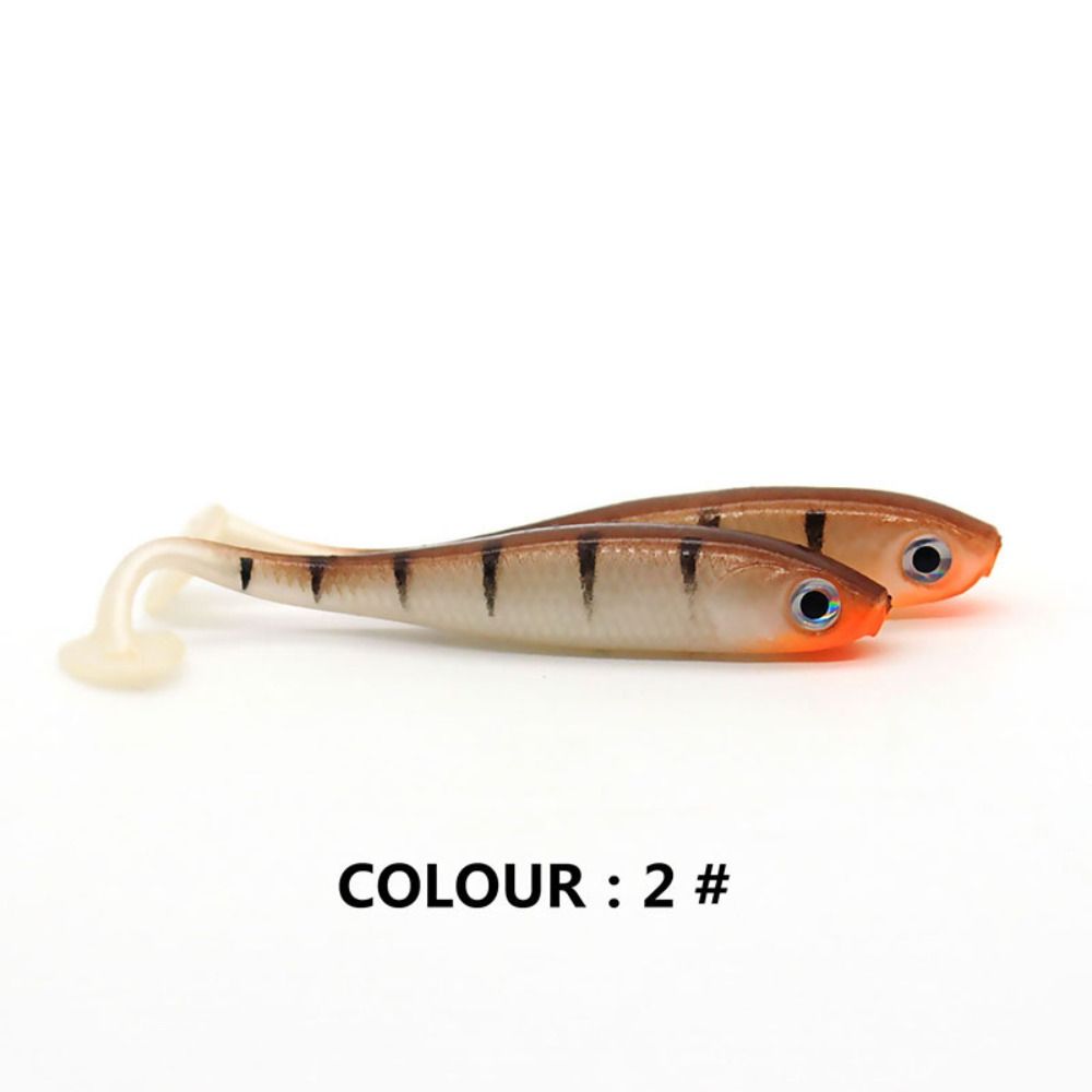 5PCS Silicone T-tail Soft Bait Artificial Biomimetic Fish Bait Swimbait Paddle Tail Swimbaits  Pike