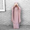 PLUS SIZE Women Muslim Dresses Solid Color Headgear Mosque Bat Sleeve Loose Robes Cardigan Ramadan