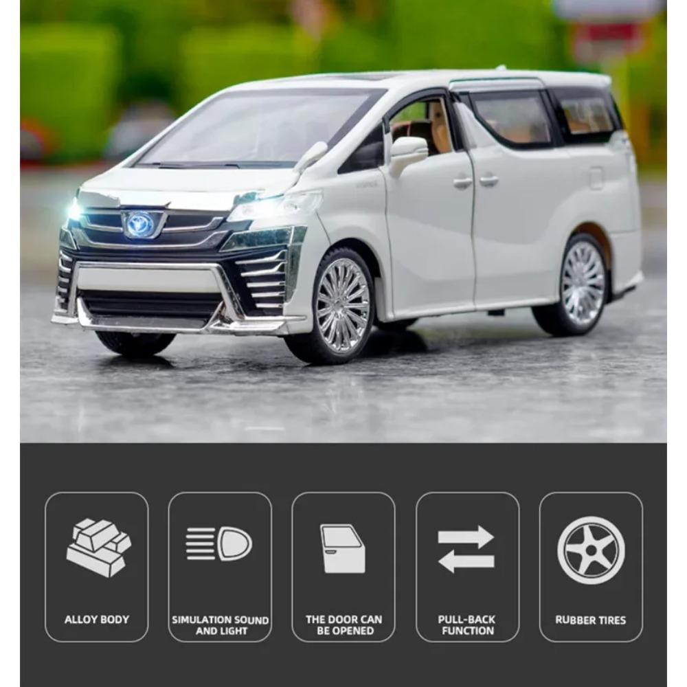 1/24 TOYOTA Vellfire MPV литая модель автомобиля игрушечные машинки из металла имитация модели автомобиля коллекция звуков и света детские подарки