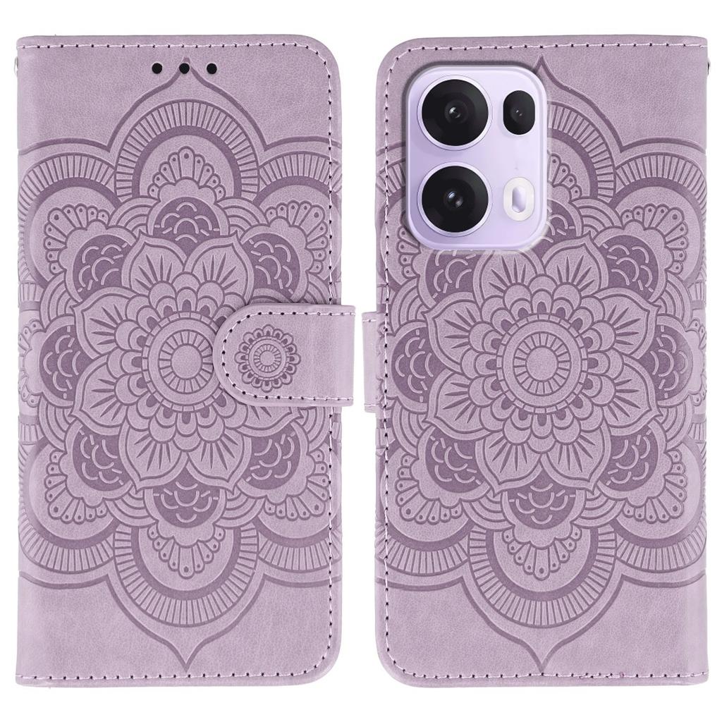 For Oppo Reno13 Pro 5G Case PU Leather Mandala Imprinted Design Wallet Phone Cover