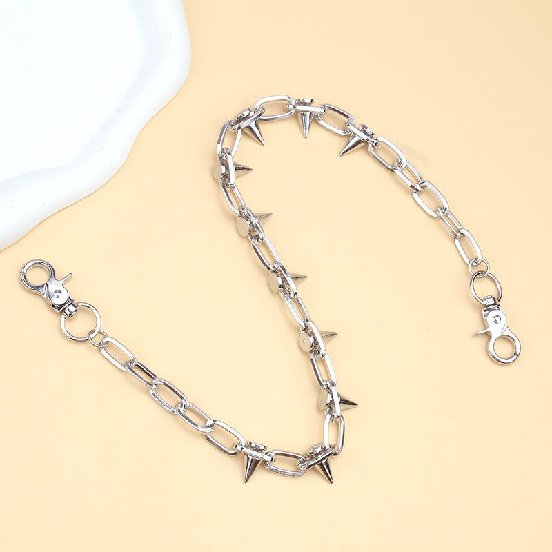 Цепочка для брюк с подвеской в виде заклепки в европейско-американском стиле: Женская цепочка на талию в стиле хип-хоп в тёмном стиле