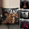 BBaki HanmaA Comic Cushion Cover Natural Linen Organic Fabric DoubleSided Printing Sofa Home Decor Gift Pillow Case