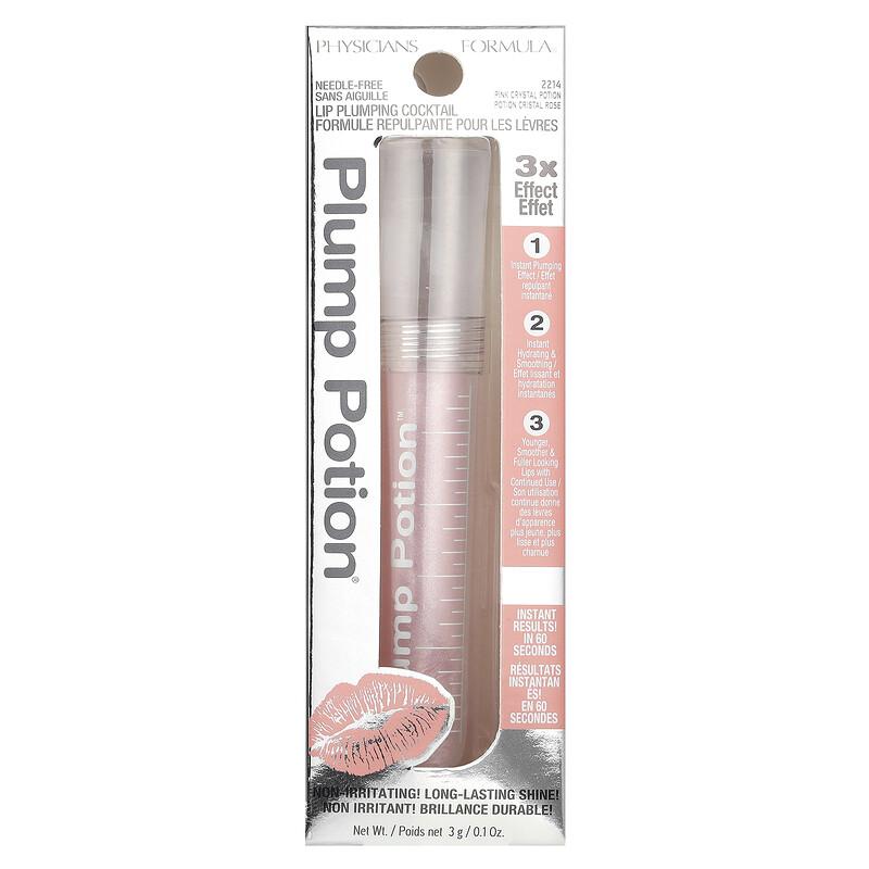 Plump Potion®, Needle-Free Lip Plumping Cocktail, 2214 Pink Crystal Potion, 0.1 oz (3 g)