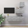 VidaXL TV Unit Set 4 Pcs, Concrete Grey Chipboard