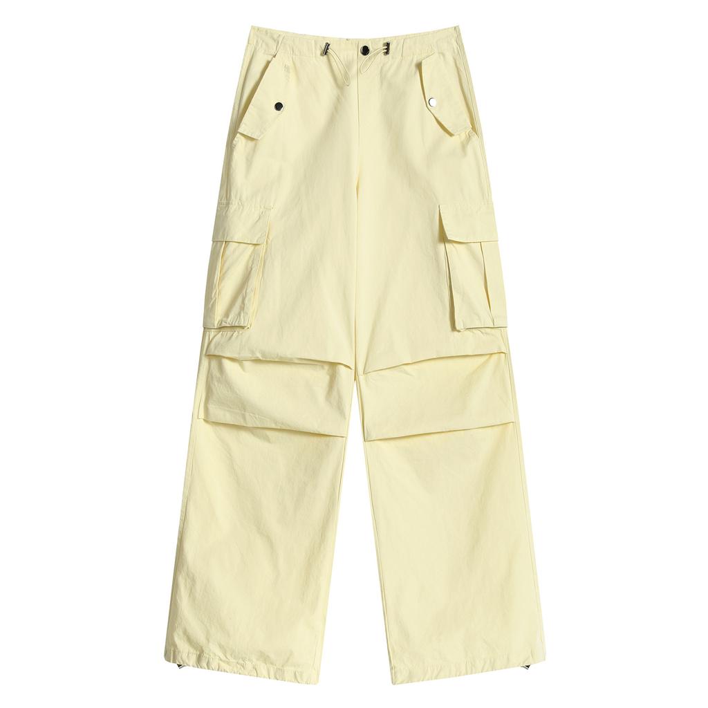 Summer Thin High Waist Tied Feet Wide Legs Two Wear Drawstring Casual Sweatpants