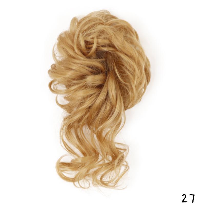 Synthetic Hair Bun Extensions Messy Curly Chignon Blonde Brown Donut Elastic Chignon for Women