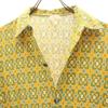 Vintage 60s 70s EUR Argyle Pattern Long Sleeve Button Down Shirt Yellow Men's Used