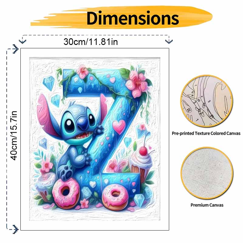 Disney Масляная живопись Живопись Искусство День рождения Стича Хобби Развитие Подарки Домашний декор