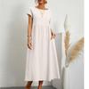 Solid Color Sleeveless Loose Cotton Linen Pocket Dress