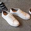 Женские кроссовки на платформе из натуральной кожи, модные вулканизированные туфли, удобные маленькие белые туфли, кожаные туфли большого размера