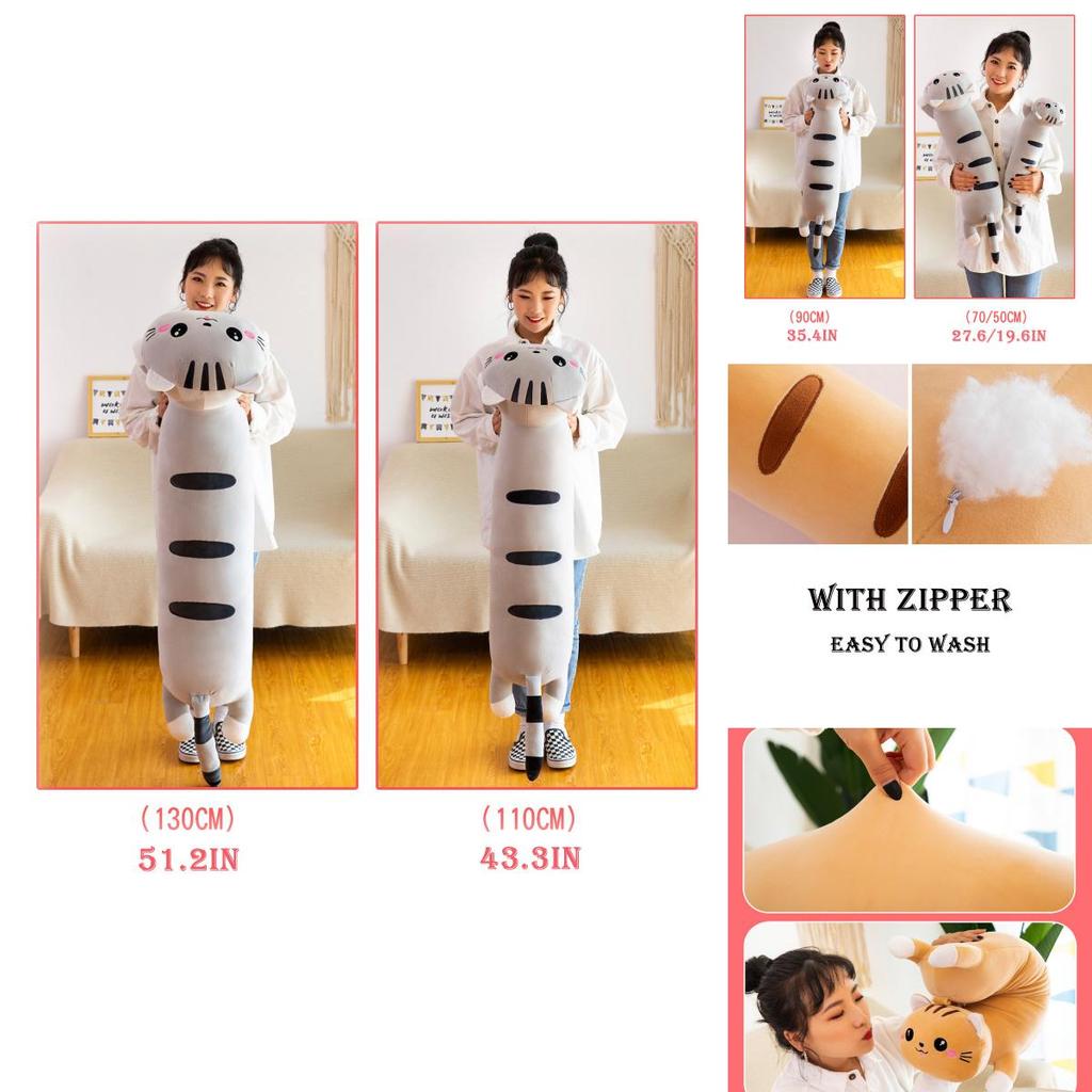 Long Cat Stuffed Animal Doll Cute Birthday Gift Home Decor