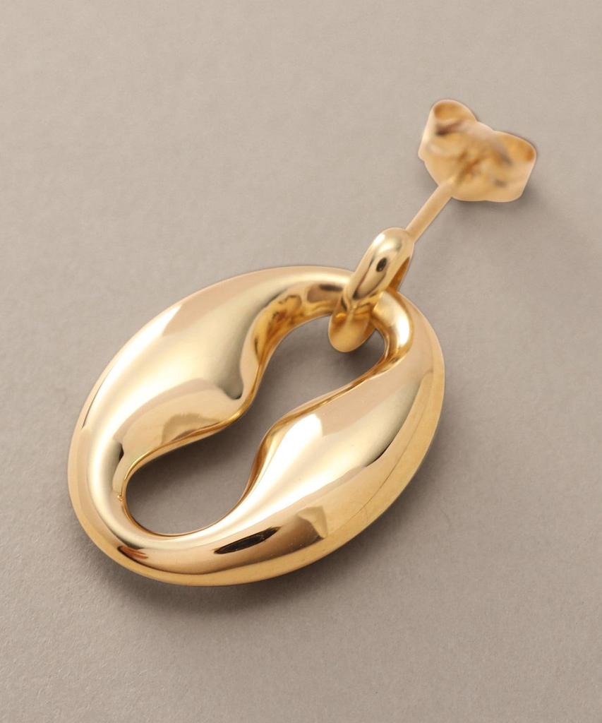Серьги K10 Полые Серьги-гвоздики с Морским мотивом 40576628 Желтое золото 00 [Кокошник] Женские (100)
