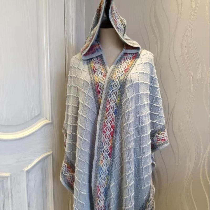 Новая дорожная вязаная шаль с капюшоном, универсальная, в западном стиле, национальная мода, многофункциональная, темпераментная женская шаль