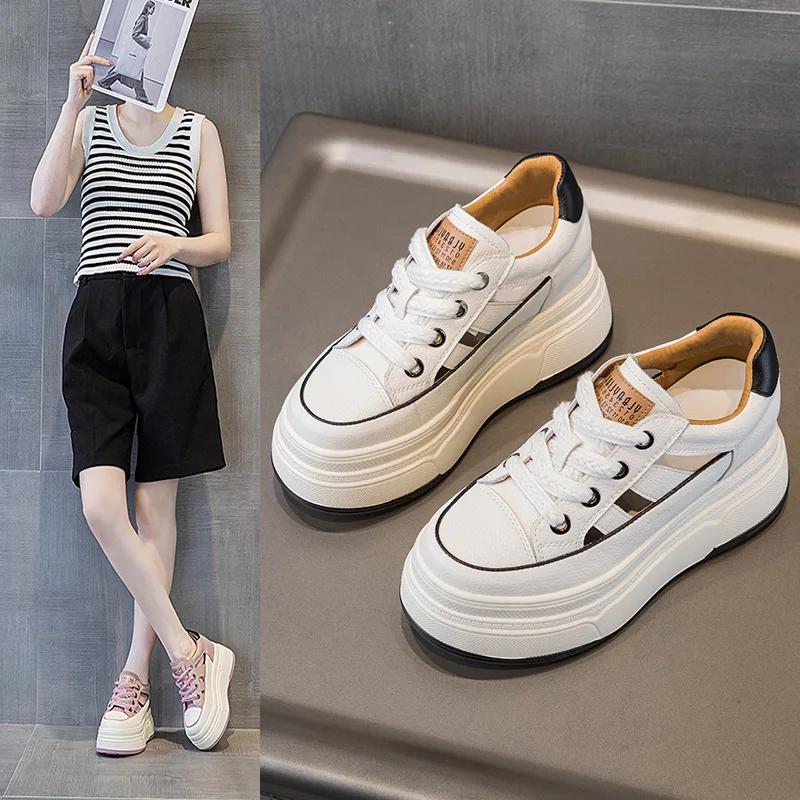 9 см натуральная кожа платформа кроссовки танкетка обувь для женщин дышащие кроссовки осенняя повседневная обувь скрытый каблук zapatillas mujer