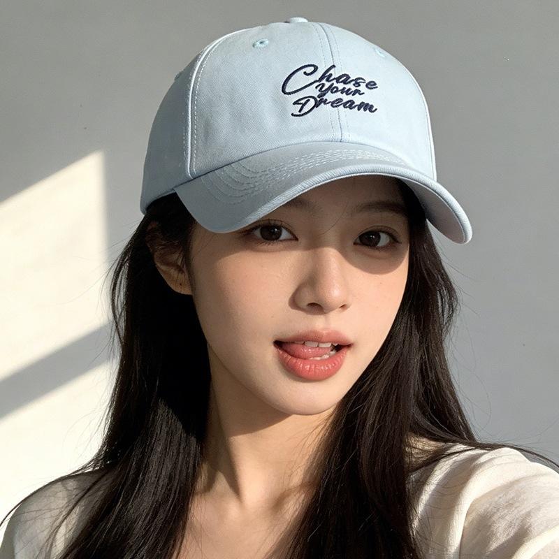 Fashion Hat Korean version Spring and summer Korean version Embroidered alphabet baseball cap with small face and wide brim Versatile sunshade