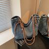 2025 Women's Large Denim Tote Bag, Fashion Casual Shoulder Bag for Work College, Trendy Crossbody Purse