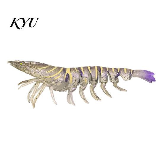 Soft Fishing Lures 9.5cm/4.8g TPE Bionic Shrimp Bait, Realistic Glitter Lure, Simulation Prawn Swim Bait for Freshwater Saltwater Trout Bass