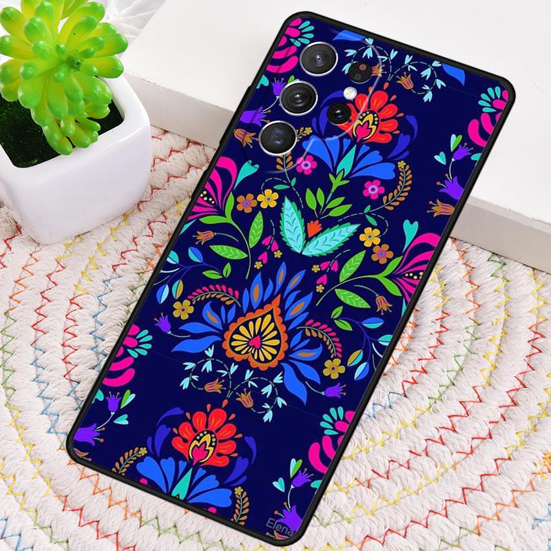 Хохломский русский узор Цветок мягкий чехол для телефона для Samsung Galaxy note 10 pro S26 S25 S24 S23 S22 S21 Plus Ultra