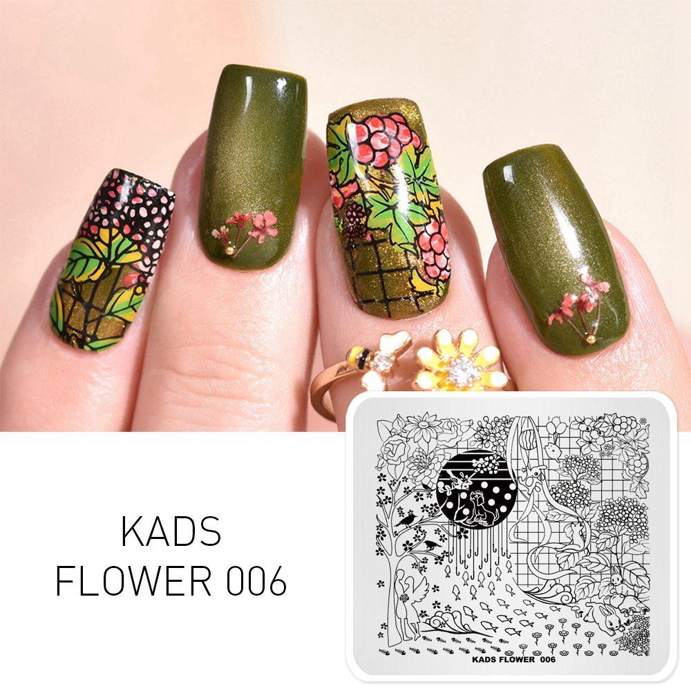 kads 53 Flower Series Nail Stamping Plates DIY Manicure Stamping Plate for Nail Art Template Nail Art Stamp Plates