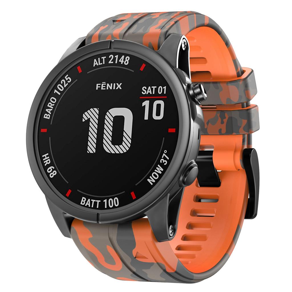 Для Garmin Fenix Enduro/Tactix Delta/Tactix 7 Pro ремешок для часов с печатным рисунком мягкий силиконовый ремешок с быстросъемным креплением 26 мм